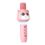 Children's Multifunctional Microphone Colorful Light Effect Cartoon Cute Pet Bluetooth Connection TF Card Mode Voice Changing