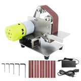 Mini Belt Sander Electric Sanding Polishing Grinding Machine 7 Variable Speed with 10 Sanding Belts (Belt Size: 30*330mm,