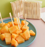 1000pcs 3.5 Inch Bamboo Appetizer Forks Mini Disposable Forks for Fruit