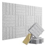 12 Pack Sound Proof Foam Panels for Walls, Self-Adhesive Acoustic Panels for Door, Ceiling, Home Office Silver Gray