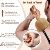 Wood Therapy Massage Set - Handheld Lymphatic Drainage & Body Sculpting Tool with Roller & Cup, Natural Wooden Gua Sha for Anti