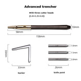 DIY Craft Adjustable Crease Edger  3 in 1 Leather Groover Tool Set (1.0-1.5-2.0mm) for Stitching Leather Groover Tool