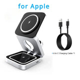 Travel Magnetic Wireless Charging Station 3 in 1 for IPhone 15 14 13 12 Pro/Max,Apple Watch 8, AirPods 3/2,Foldable Phone Hold