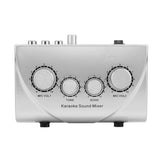 E-Easy To Use-Karaoke Sound Mixer Portable Sound Mixer Professional Audio System Karaoke Dual Mic Inputs Audio Sound Mixer EU Pl