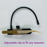 LED UV Light Eyelash Tweezer Fast Curing UV Lash Glue Handheld System for All Metal Material Nail Gel Lash Glue