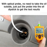 Yellow Engine Oil Tester with LED Display, 800mm Hose, 5.3mm Probe, 4 AAA Batteries (Not Included), ABS Material, Car Testing