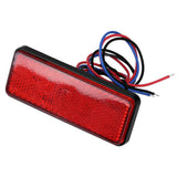 Universal Motorcycle Scooter Moped Rectangle LED Reflector Tail Brake Light Stop Lamp