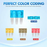 60PCS Micro3 Fuse ATL Blade Assortment Kit 3 Prong Micro Blade Fuses Replacement 5A 7.5A 10A 15A with Puller Tool for Trucks RVs