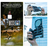 APEXEL Portable Cell Phone Clip Magnifier Jig Multifunctional Anti-shake Bluetooth Handle Lens Clip Kit for Outdoor Live Photo
