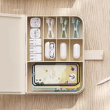 Dust-proof Cover Data Cable Organizer Multi Grid Book Shape Charger Organizer Portable Design Separate Grids Desktop Container