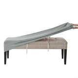 New 5Pieces Elastic Trimmed Chair Cover Set Silver Fleece Nonslip Feature for Home Office
