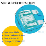36pcs Maxi Blade Fuse Assortment Kit , 20A 30A 40A 50A 60A 70A 80A 100A  32V Large Blade Style Fuse For Motorcycle/Boat/Truck