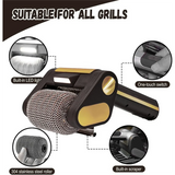 Rechargeable Cordless Electric Grill Cleaner- BBQ Tool Featuring 350 RPM Stainless Steel Roller& Built-In LED Light