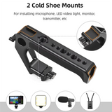 Top Handle For Camera Cage Rig G Rip With Clamp Rail Cold Shoes 1/4" 3/8" Threads