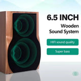 Passive Bookshelf Speakers 3D Surround Sound Dolby Digital Virtual Surround Sound Wired Subwoofer HIFI Audio Wooden Loudspeaker