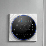 BAC-6001 Smart Programmable Digital Thermostat Touch Screen Nest HVAC for School & Home Use ABS Round Shape