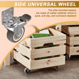 4Pcs L Type Furniture Casters Heavy Duty Soft Rubber Mute Caster Wheels Trolley Baby Crib Bed Universal Side Mounted Wheels