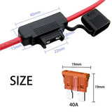 10 Gauge Inline Fuse Holder 12V - 10AWG Automotive Waterproof  Blade Fuse Holder with 4pcs 40 AMP ATC/ATO Standard Fuses (4Pack)