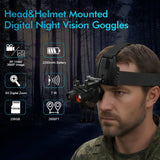 4K 36MP Head-Mounted Night Vision Goggles Monocular with 7x Magnification 250-300m Viewing Distance in Complete Darkness