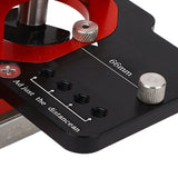 Red and Black Aluminum Alloy Concealed Hinge Jig with 35mm Hole Opener and 2mm Drill Bit for Door Cabinet Furniture Installation