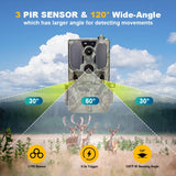 4G LTE, 2.7K HD Video Cellular Wildlife Trail Camera, Photo Traps with Live View, Cloud Storage, App Setting for Home Security