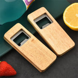 50pcs Wood Beer Bottle Opener Wooden Handle Steel Square Openers