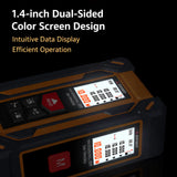 SNDWAY 4-in-1 Green Laser Rangefinder with Tape Measure，Dual-Sided Color Screen, Rechargeable, Multifunctional Measuring Tool