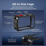 Aluminum Alloy Protective Case with Lens Cover Quick Release Metal Cage Built-in Cold Shoe Camera Frame for DJI Osmo Action 6