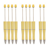 10 Pieces Bead Ballpoint Pens Cute Black Ink School Writing Supplies Beadable Pens for Drawing Office Teacher Students Classroom