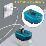 PD 3.0 65W Fast Battery Charger Adapter Converter USB-A & Type C For Makita 18V BL1860B BL1850 BL1830 BL1820 Battery Accessories