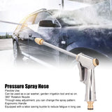 High Pressure Washer Gun Zinc Alloy Brass Silver Yellow 360 Degree Rotation Adjustable Sprayer Long Nozzle 1.91cm 0.8in Garden