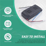 2X Universal Ceiling Fan Remote Control Kit Low Voltage 50W Dc Fan Light Driver Controller 6-Speed & Timing Remote
