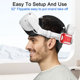 VR Head Strap With Battery For Meta/Oculus Quest 2,Adjustable Elite Strap VR Power Charger Station VR Accessories