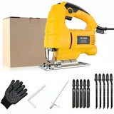 Corded Jigsaw 800W Brushless Jig Saw Tool Electric Power Cutter with 6 Variable Speeds 0°-45° Bevel Cuts Can cut straight lines