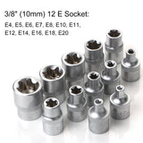 Professional 34pcs Torx Bit Socket & E-Torx Star Socket Set 3/8'' 5/16'' Drive Kit ith Storage Box Handheld Tool