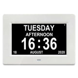 12 Alarms Digital LED Calendar Clock with Multi-Languages to display LED Digital Alarms Calendar for Elder Home Desk Wall