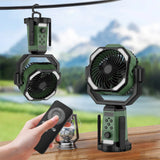 Smart Camping Fan - 24000mAh Rechargeable Standing Fan (App Control, 360° Retractable, 3 Speed Settings, Ultra Quiet)