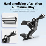 360 Rotation Anti-slip Anti-shake Strong Clamp Aluminum Alloy Telescopes Camera Handlebar Clamp Accessory with 1/4-inch Screw