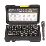14PCS Nut Bolt Extraction Socket Set Bolt Extractor Tool Set Impact Bolt Nut Remover Kits For Removing Damaged Bolts Nuts Screws