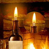 Wine Bottle Torch Kit Includes 6 Piece Brass Wick Holders with Gaskets and 6 Piece Fiberglass Replacement Wicks for DIY Homemade