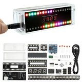 DC5V 0.28 Inch DIY LED Digital Clock Electronic Kit Colorful LED Rhythm Light Nixie Tube Display DIY Soldering Project