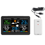 Large Screen Weather Clock Weather Station Wireless RF Temperature Humidity Monitor with Weather Forecast Remote Sensor