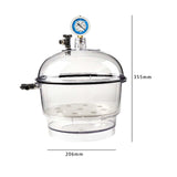 Vacuum Desiccators Transparent Dryer Jar Dryer Glassware Drying Vessel with Pressure Gauge Small Lab Desiccator Vacuum Dryer
