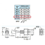 2PCS T8014B-SECQ Toggle Switch Self-locking Type 125V AC 5A/250V AC 3A 3 Gears 3 Pins Reset Toggle Switch High Quality