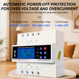Three-phase Tuya WiFi 220V 60A Self-resetting Overvoltage Undervoltage Overload and Leakage Protection Device LCD Energy Meter