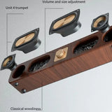 Portable Retro Wooden Long Strip Bookshelf  With 4 loudspeaker Wireless Sound Bar Speakers Stereo Surround Car Blutooth Audio