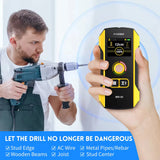 WD-02 Wall Detector Stud Finder New Design Positioning Hole TFT Display AC Live Cable Wires Metal Wood Stud Wall Scanner