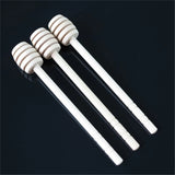 100pcs 15cm Wood Honey Dipper Stick Spoon Dip Drizzler Server for Honey Jar Dispense