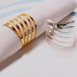 50pcs Napkin Rings Hollow Out Napkin Holders Buckles for Wedding Dinner Party Table Decorations