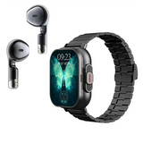 B02B-2 in 1 Wireless Bluetooth Smart Watch TWS Noise Cancelling Wristwatch with Earbud Heart Rate NFC Health Monitoring-A